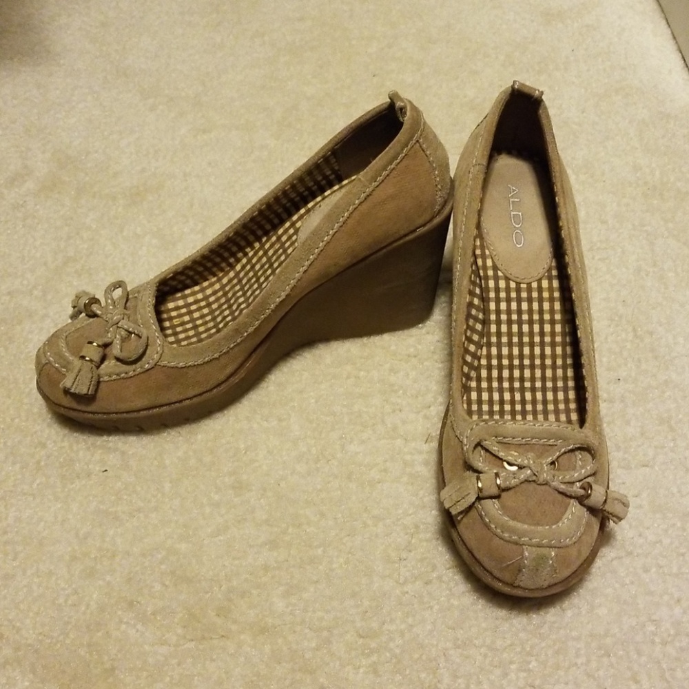 Aldo tassel moccasin wedges